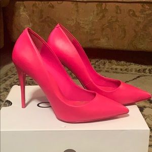 Faux Leather Fushia Heels